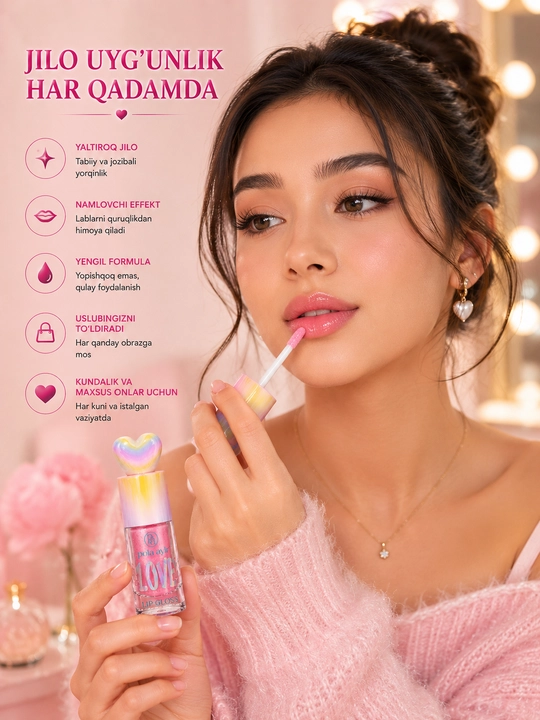 Candy Dream Lip Gloss – Ko‘zgu kabi yaltiroq effektga ega namlantiruvchi lab yaltirog‘i