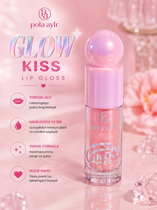 Candy Dream Lip Gloss – Ko‘zgu kabi yaltiroq effektga ega namlantiruvchi lab yaltirog‘i - 