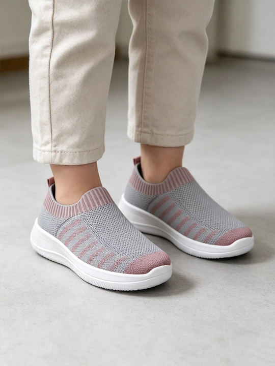 Bolalar trikotaj slip-on poyabzal, nafas oluvchi sirpanishga qarshi bolalar uchun