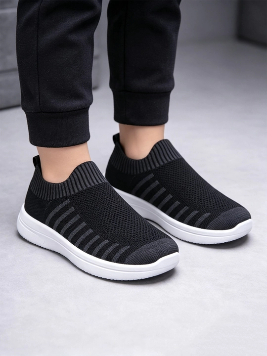 Bolalar trikotaj slip-on poyabzal, nafas oluvchi sirpanishga qarshi bolalar uchun