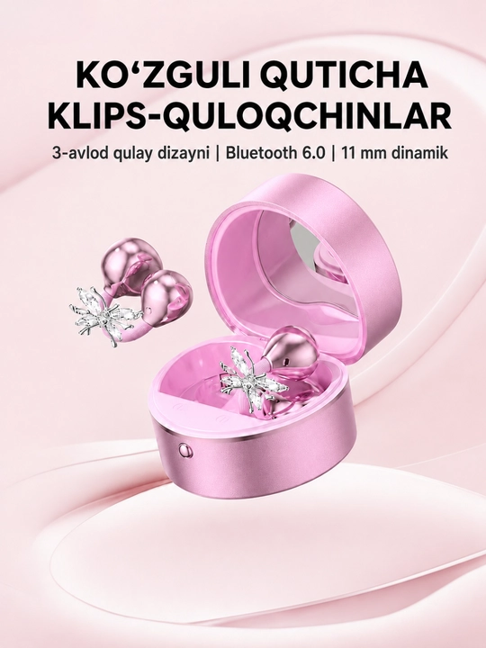 Ayollar uchun zamonaviy simsiz quloqchin-klipsilar, sirg‘a dizayni qulay Open Ear naushnik - 