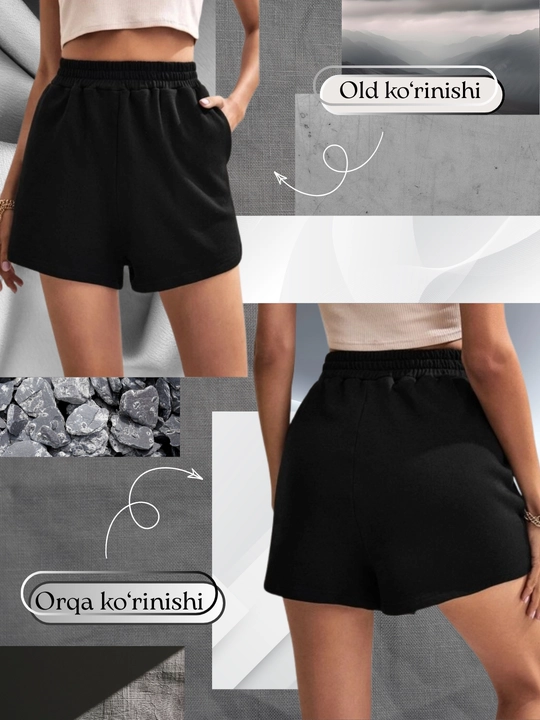 Ayollar kundalik va sport shortilari, rezinkali oversayz