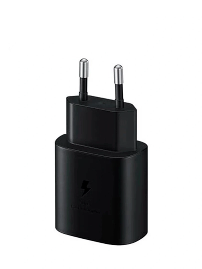 Сетевой адаптер USB-C 25W, быстрая зарядка, EU вилка, белый/чёрный - 