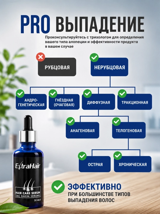 Сыворотка для ухода за волосами ExtraHair — средство для укрепления волос