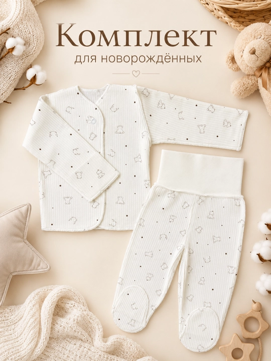 Комплект для роддома, кофта и ползунки