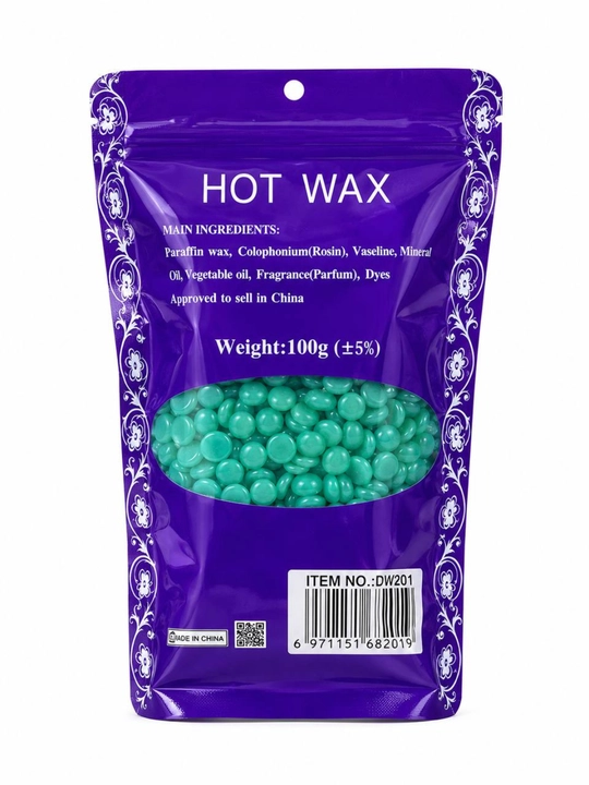 Горячий воск, воск в гранулах, воск для депиляции, hot wax, 100 г, зеленый воск