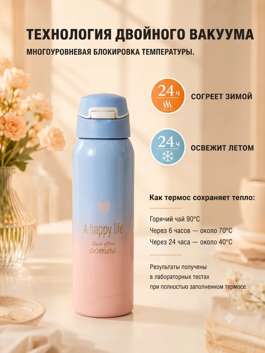 Qahva va choy termos, termokrujka, sovg‘a uchun, zanglamaydi po‘lat 316, jo‘mrakli, 500 m