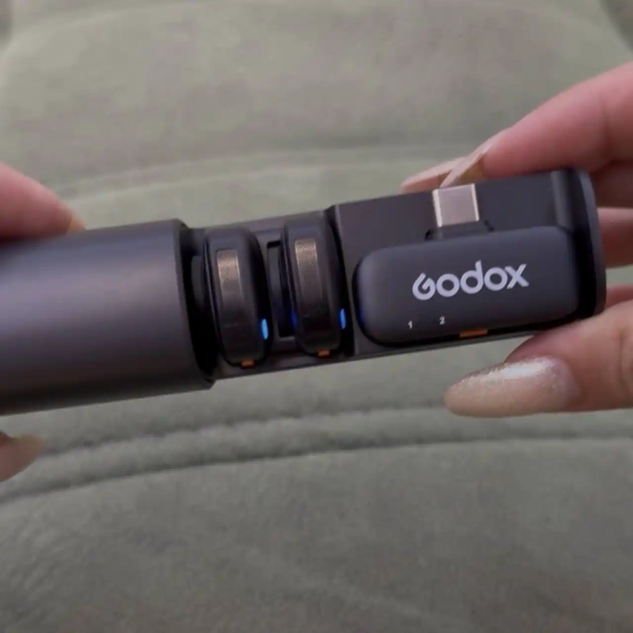 Simsiz mikrofon Tech-X Aura Lite, Godox, 2 qabul qiluvchi iPhone/Android, 360° ovoz