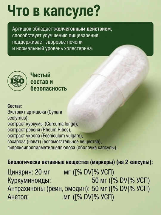 Артишок 300 мг — натуральное средство для очистки печени и улучшения пищеварения