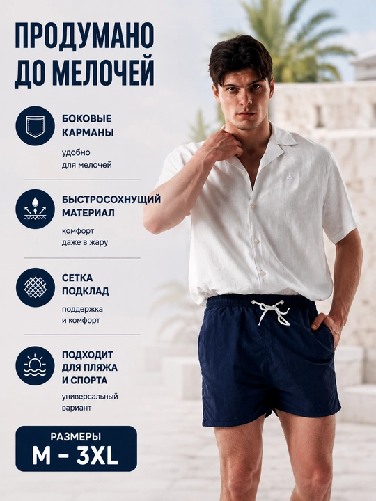 Мужские шорты для плавания, плавки, с защитой от солнца UPF50+, быстросохнущие, сетка