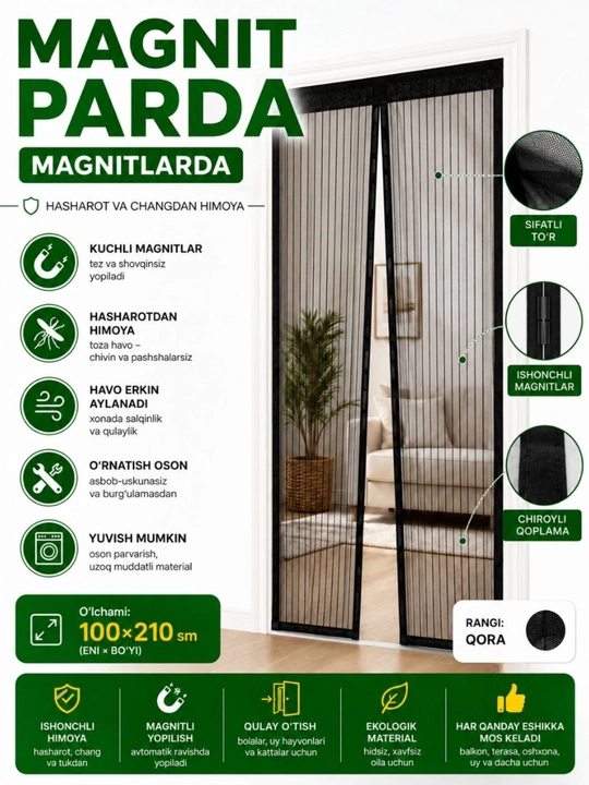 To'rli parda, magnit parda - 
