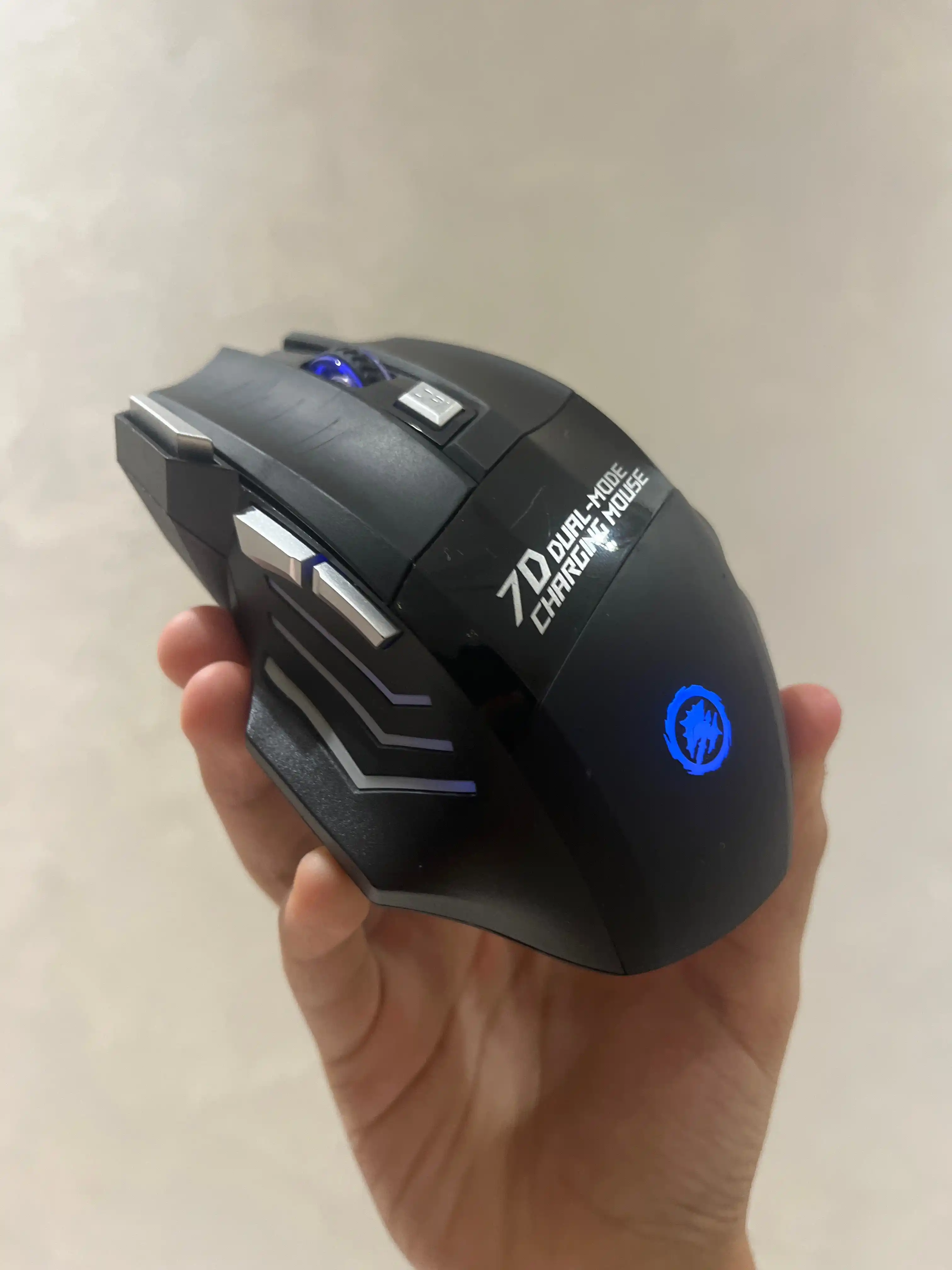 Simsiz sichqonchasi RGB yorug'lik, 3200 DPI, 800 mAh batareya, kompyuter va noutbuk uchun