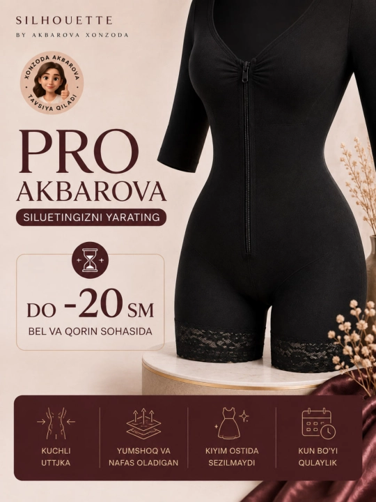 Korreksiyalovchi, qomatni shakllantiruvchi bodi Pro Akbarova Xonzoda - 