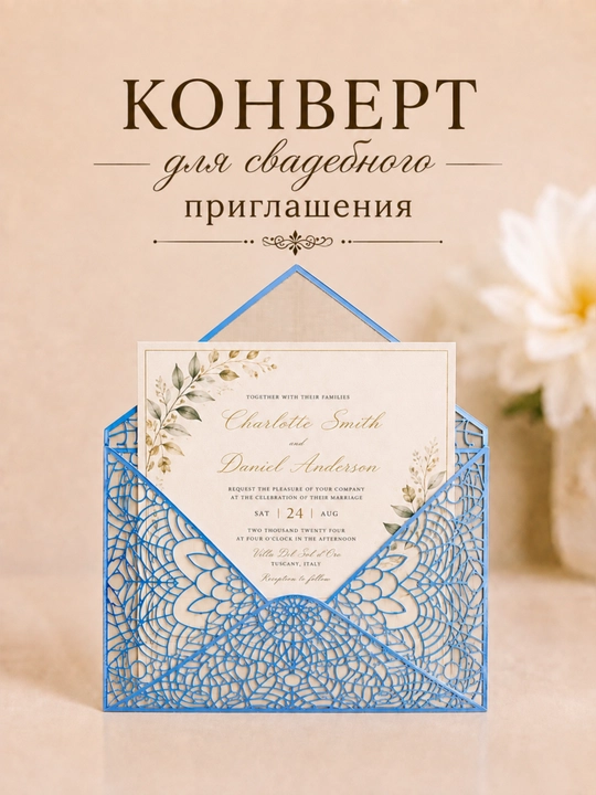 Кружевной, свадебный конверт для приглашения, декоративный конверт для денег и записки