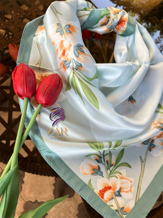 Ayollar bandanasi, ro‘mol yumshoq, yoqimli atlasdan tayyorlangan, Xitoy, o‘lchami 67x67 sm
