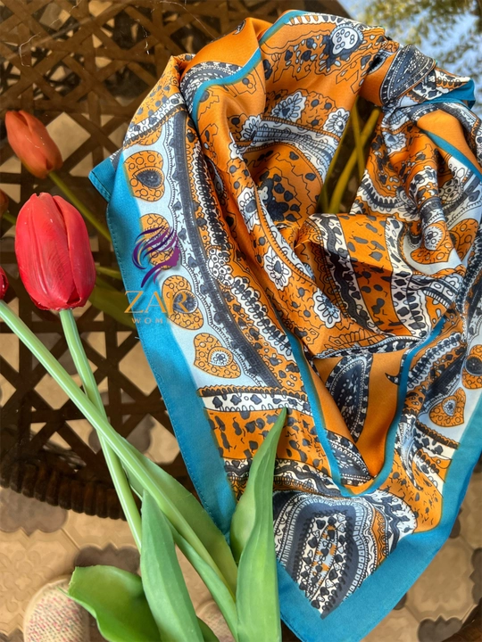 Ayollar bandanasi, ro‘mol yumshoq, yoqimli atlasdan tayyorlangan, Xitoy, o‘lchami 67x67 sm