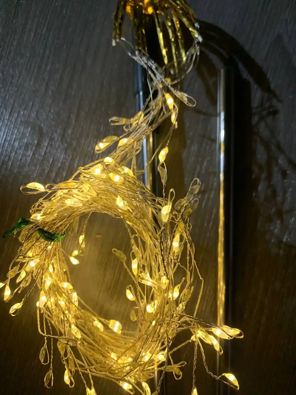 Quyosh batareyasida ishlaydigan Shudring-Yomg‘ir bog‘ chirog‘i, 200 LED, 75 sm, iliq yorug‘lik