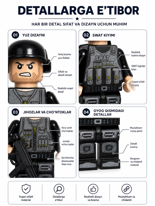 Lego askarlar, o‘yinchoq armiya, askarchalar