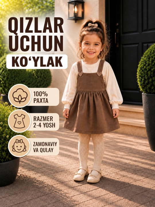 Платье для девочки 2-4 года, 100% хлопок, детская одежда, 2 модели