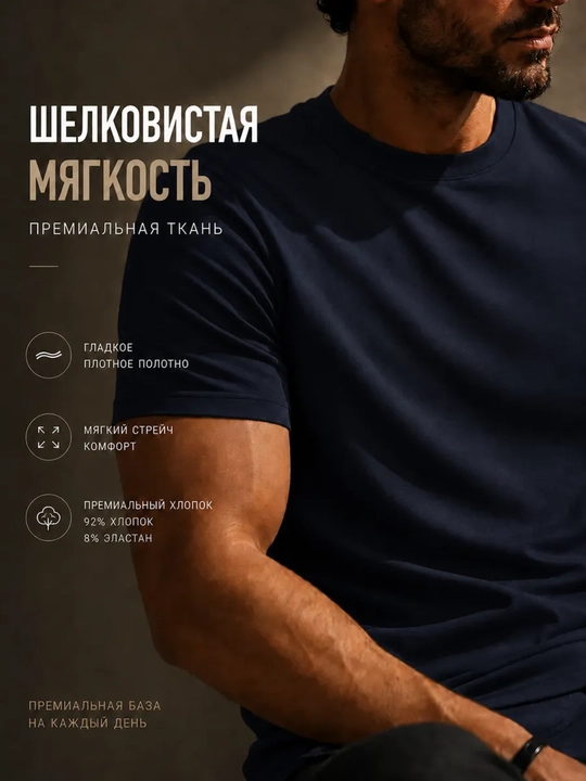 Футболка мужская однотонная