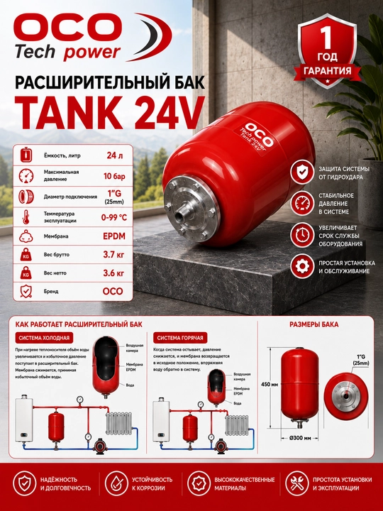 Kengaytirish bak - 24 litr
