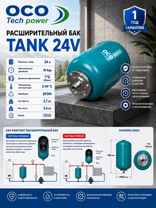 Kengaytirish bak - 24 litr