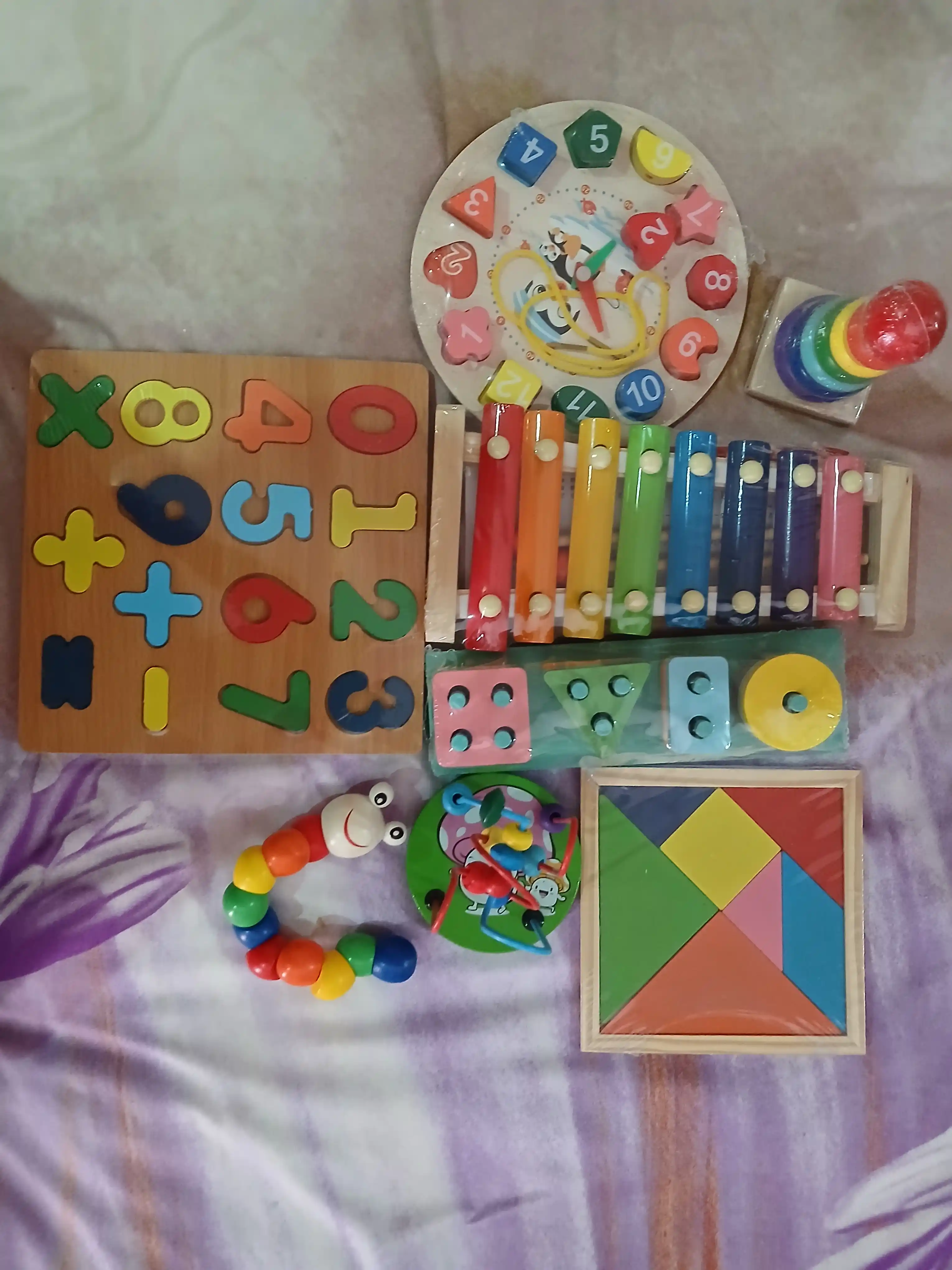 Набор развивающих деревянных игрушек Монтессори, 8 в 1