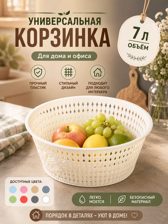 Dumaloq plastik savat - 