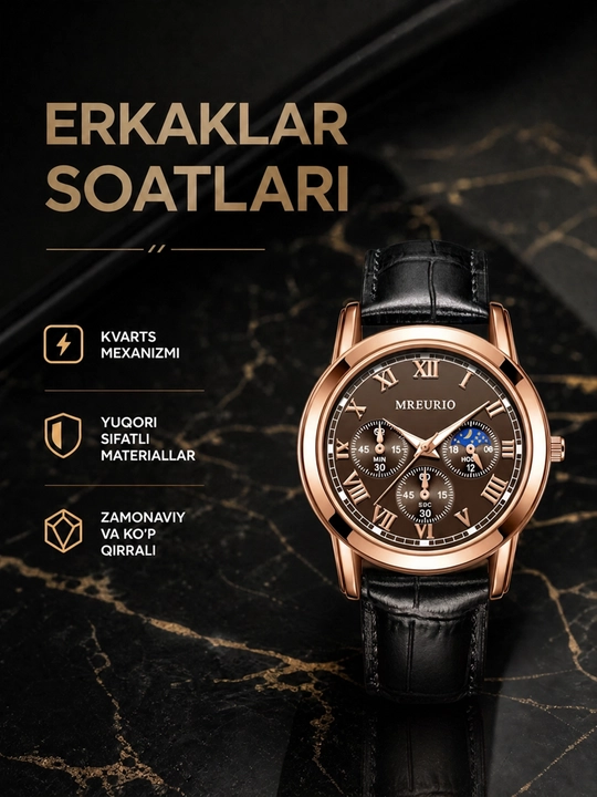 Erkaklar soati, erkaklar qo‘l soati, arab raqamli, soat
