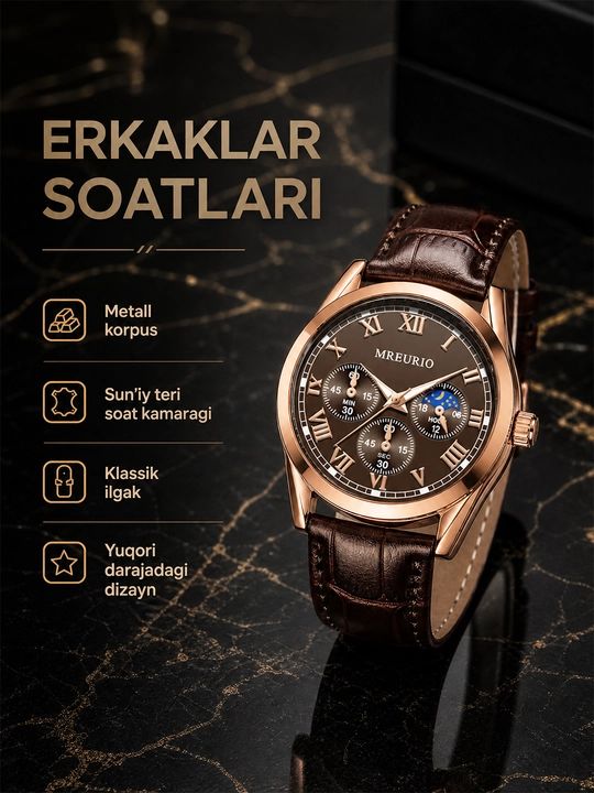 Erkaklar soati, erkaklar qo‘l soati, arab raqamli, soat