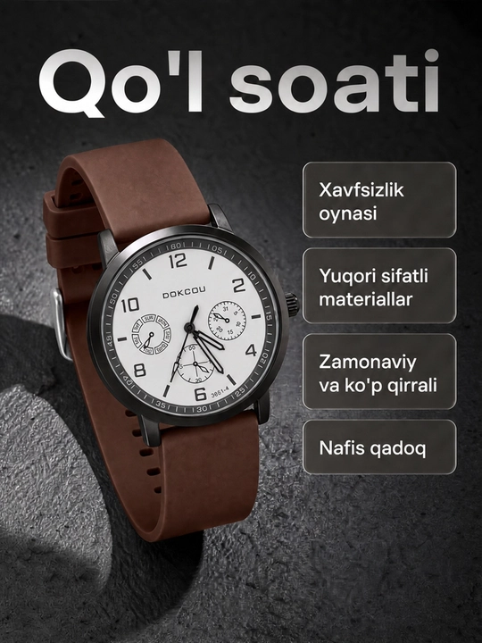 Erkaklar soati, erkaklar qo‘l soati, arab raqamli, soat