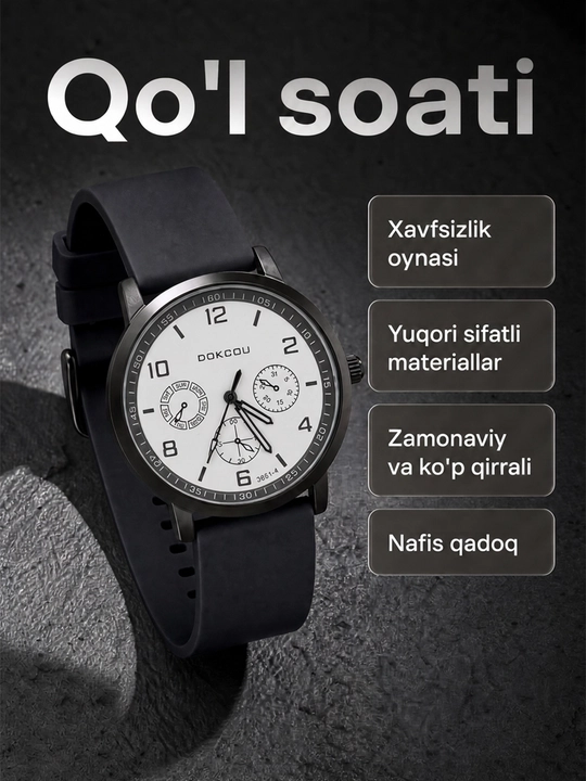 Erkaklar qo‘l soati, arab raqamli