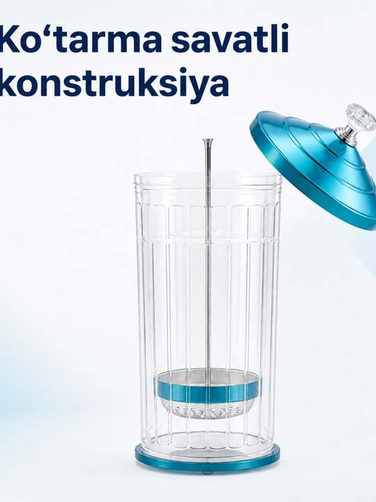 Ko‘tarma savatli dezinfeksiya idishi Barbicide sterilizatsiya bankasi - 