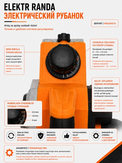 COOFIX | 650 Vt quvvatli, 82 mm elektr randalash mashinasi