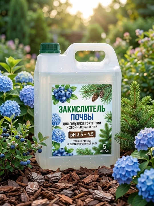 Закислитель почвы для голубики, гортензий и хвойных растений