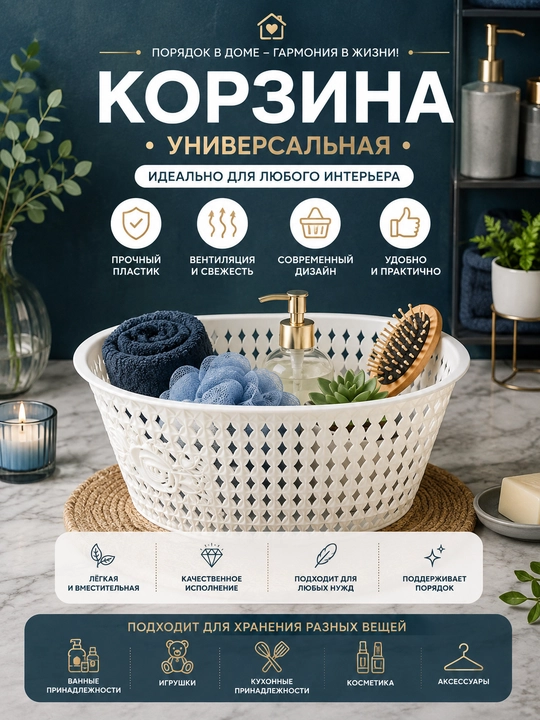 Dumaloq plastik savat - 