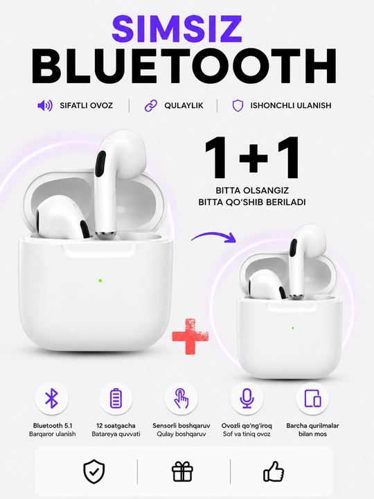 Simsiz quloqchinlar Pods Pro 5. Pods 6  1+1 - 