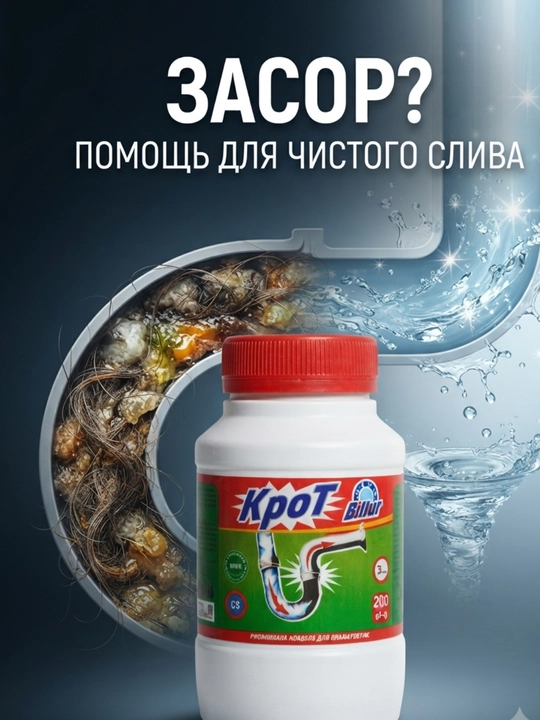 Krot, quvurlar uchun vosita, Krot, quvurlarni tozalash, oqava suvlarni tozalash, kanalizatsiya, 200 g