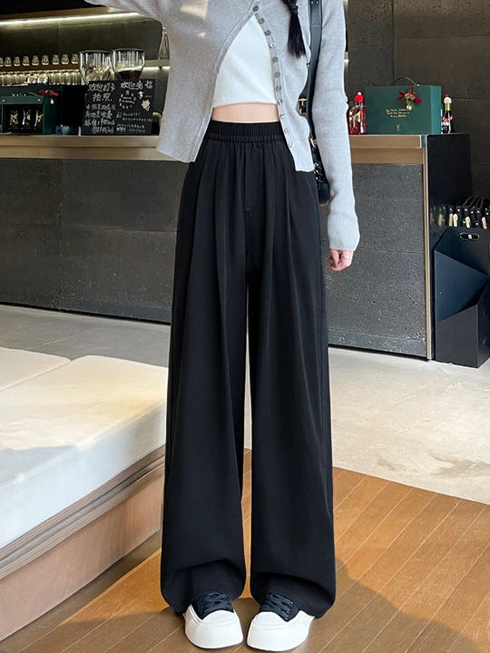 Ayollar uchun Wide Leg jinsi shim, yuqori belli, keng fason, rezinkali