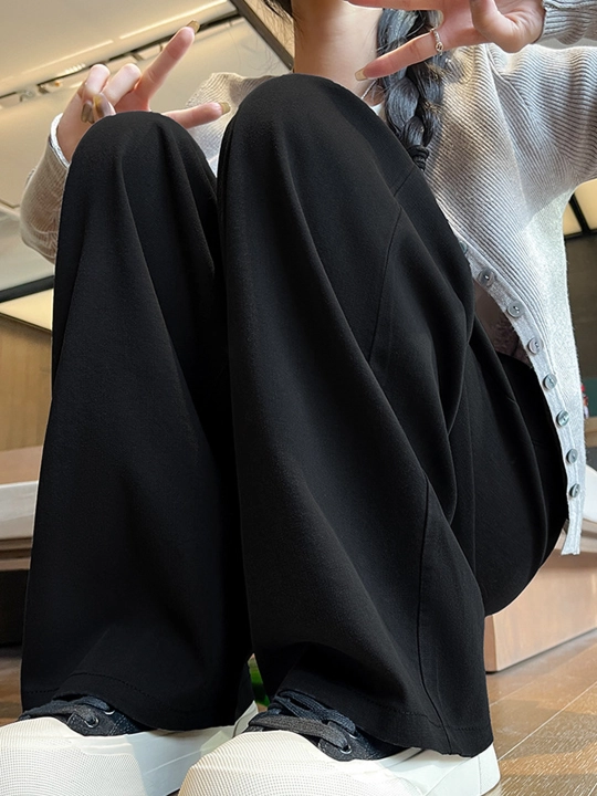 Ayollar uchun Wide Leg jinsi shim, yuqori belli, keng fason, rezinkali