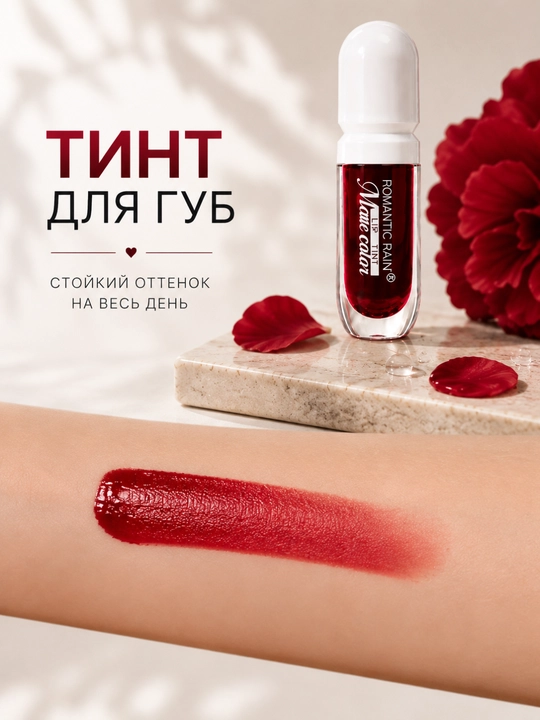 Romantic Rain Matte Color lab tinti, uzoq saqlanuvchi rang, yengil tekstura