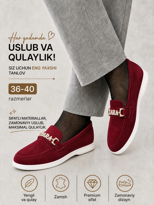 Женские замшевые мокасины, классические удобные туфли, 36-40 - 