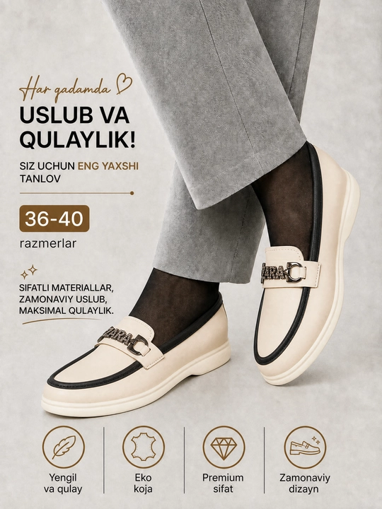 Ayollar uchun zamsh mokasina tufli, qulay klassik poyabzal, 36-40