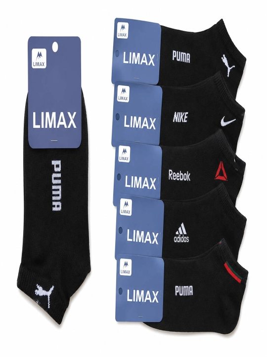 Limax erkaklar uchun sport paypoqlari, qisqa, qora rang, 10 juft - 