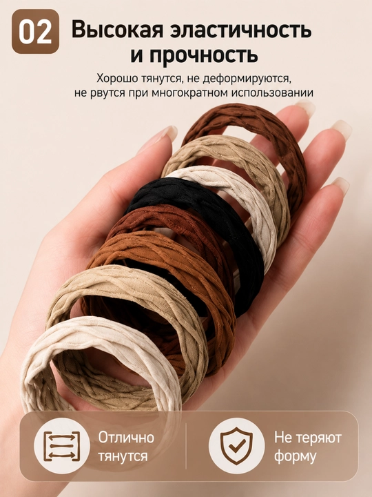 Классические эластичные резинки для волос, набор 56 шт