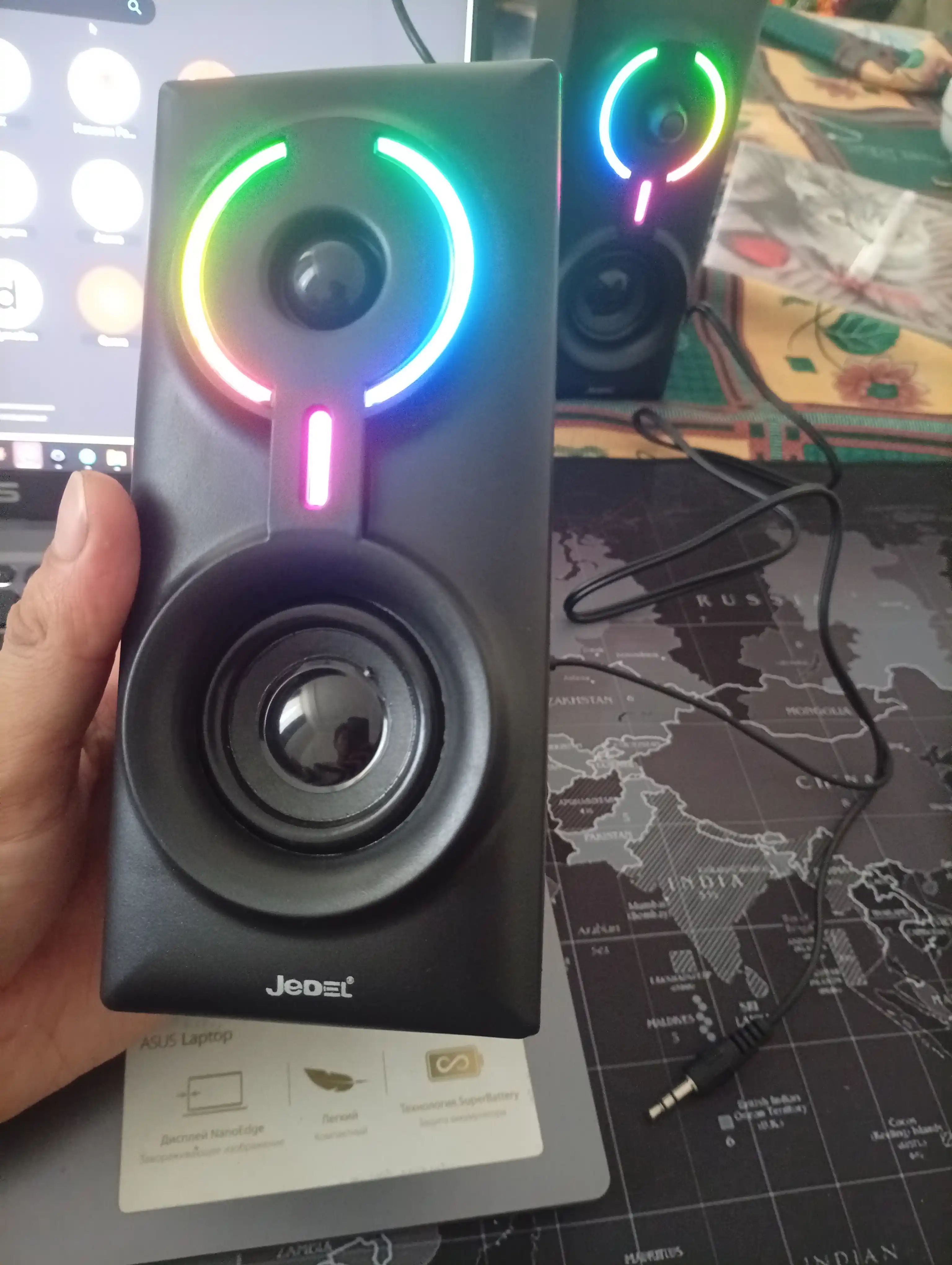 Колонка для компьютера и ноутбука, сабвуфер с подсветкой RGB, для офиса и для геймеров