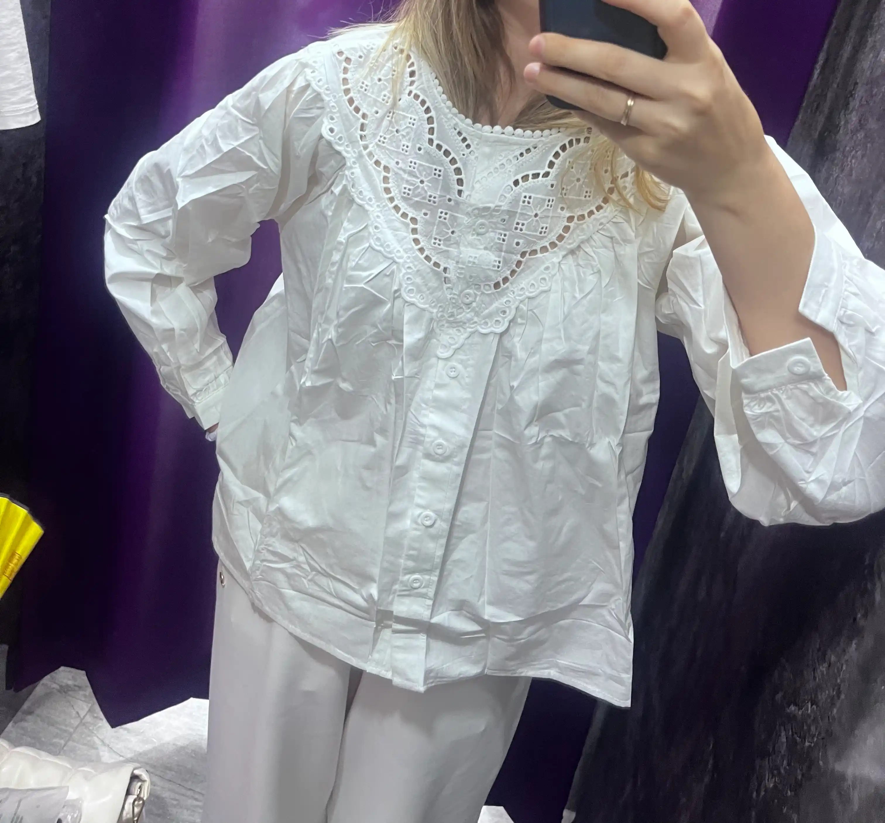 Rubashka ayollar, erkin bichimli bluzka, paxta 100% — ELLY FASHION