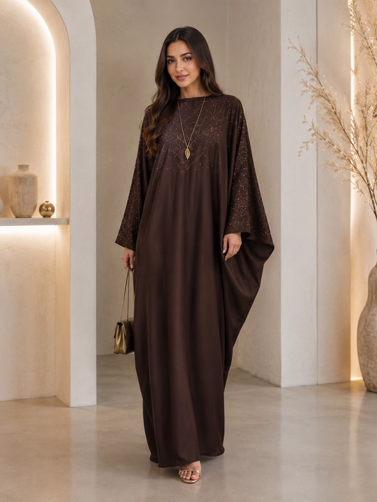 Abaya Tosh ayollar uchun | Muslim Abaya, hijobli uzun ko‘ylak, 44–54 - 