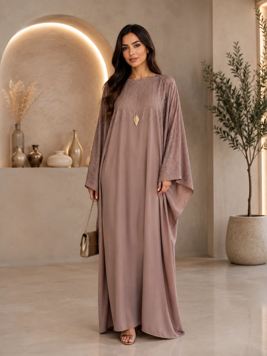 Abaya Tosh ayollar uchun | Muslim Abaya, hijobli uzun ko‘ylak, 44–54 - 