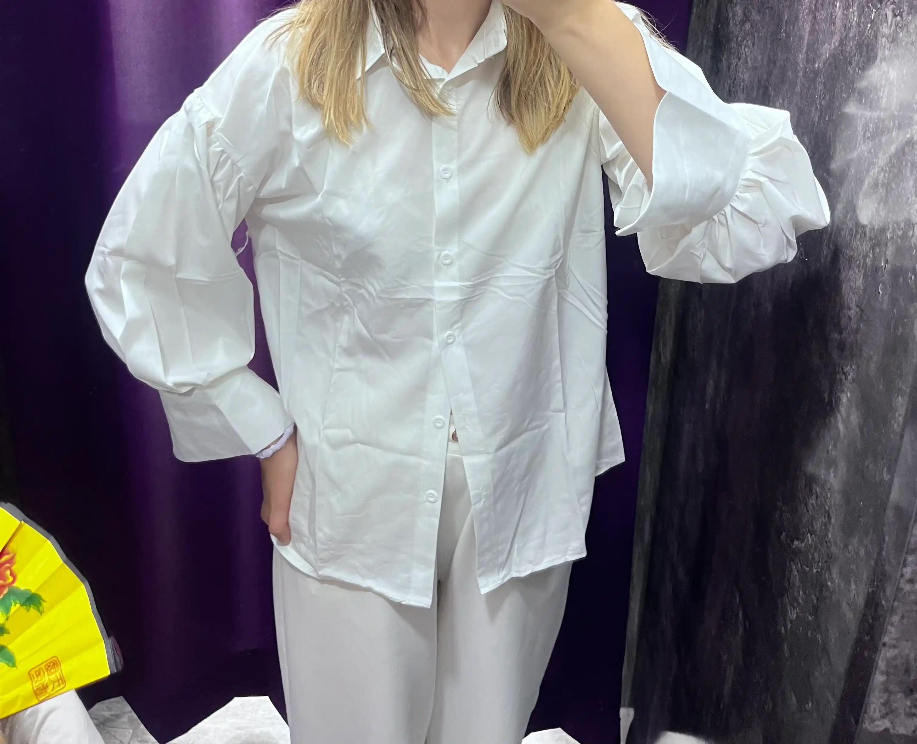 Rubashka ayollar oversize, katta o‘lchamlar XL–5XL, keng yengli — ELLY FASHION